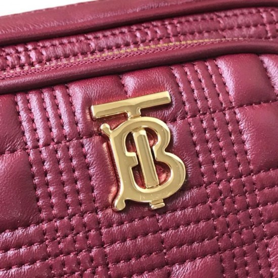 Replica Burberry Borsa per fotocamera trapuntata piccola Claret Replica Burberry Borsa per fotocamera trapuntata piccola Claret