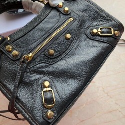 Balenciaga 295S Classic Mini City Gold Verde scuro