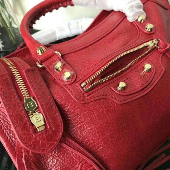 Replica Balenciaga Classic Metallic Edge City Pelle di agnello crepe sacca rossa Replica Balenciaga Classic Metallic Edge City Pelle di agnello crepe sacca rossa