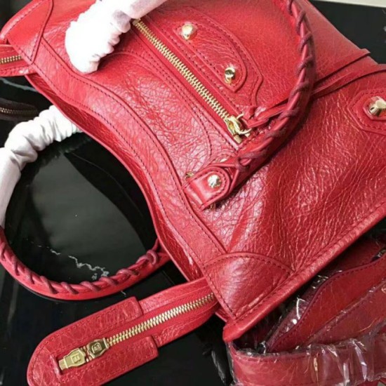 Replica Balenciaga Classic Metallic Edge City Pelle di agnello crepe sacca rossa Replica Balenciaga Classic Metallic Edge City Pelle di agnello crepe sacca rossa