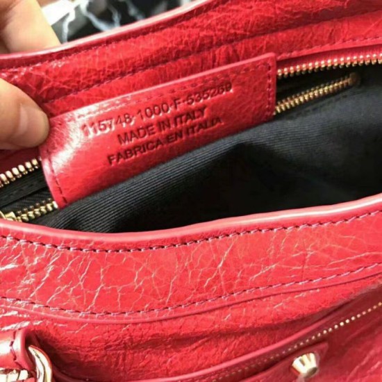 Replica Balenciaga Classic Metallic Edge City Pelle di agnello crepe sacca rossa Replica Balenciaga Classic Metallic Edge City Pelle di agnello crepe sacca rossa