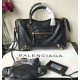 Replica Balenciaga Classic Metallic Edge City Borsa agnello con fessure nere