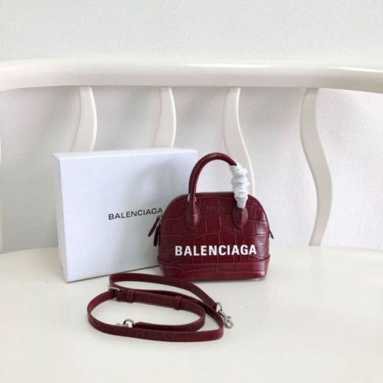 Replica Borsa a tracolla Balenciaga Ville XXS con manico in pelle stampa coccodrillo Claret Replica Borsa a tracolla Balenciaga Ville XXS con manico in pelle stampa coccodrillo Claret
