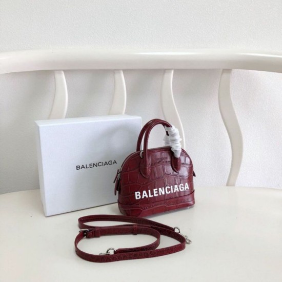Replica Borsa a tracolla Balenciaga Ville XXS con manico in pelle stampa coccodrillo Claret Replica Borsa a tracolla Balenciaga Ville XXS con manico in pelle stampa coccodrillo Claret