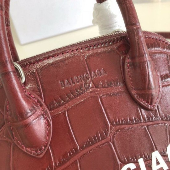 Replica Borsa a tracolla Balenciaga Ville XXS con manico in pelle stampa coccodrillo Claret Replica Borsa a tracolla Balenciaga Ville XXS con manico in pelle stampa coccodrillo Claret