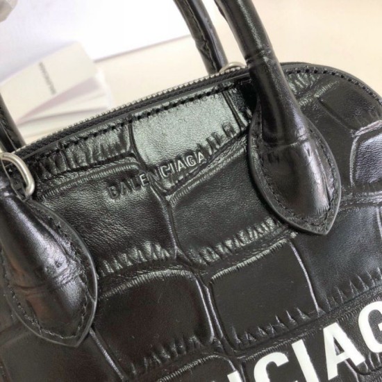 Replica Borsa a tracolla Balenciaga Ville XXS in pelle stampata coccodrillo nera Replica Borsa a tracolla Balenciaga Ville XXS in pelle stampata coccodrillo nera