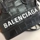 Replica Borsa a tracolla Balenciaga Ville XXS in pelle stampata coccodrillo nera Replica Borsa a tracolla Balenciaga Ville XXS in pelle stampata coccodrillo nera