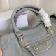 Replica Borsa da città Balenciaga Classic con bordo metallizzato azzurro Replica Borsa da città Balenciaga Classic con bordo metallizzato azzurro
