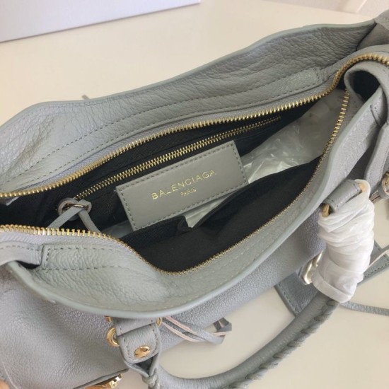 Replica Borsa da città Balenciaga Classic con bordo metallizzato azzurro Replica Borsa da città Balenciaga Classic con bordo metallizzato azzurro