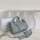 Replica Borsa da città Balenciaga Classic con bordo metallizzato azzurro Replica Borsa da città Balenciaga Classic con bordo metallizzato azzurro