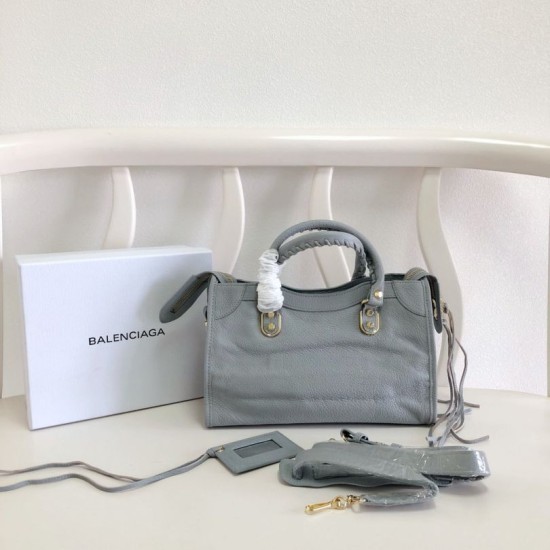 Replica Borsa da città Balenciaga Classic con bordo metallizzato azzurro Replica Borsa da città Balenciaga Classic con bordo metallizzato azzurro
