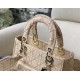 Replica Borsa a spalla ricamata Christian Dior Medium Lady D-Lite albicocca