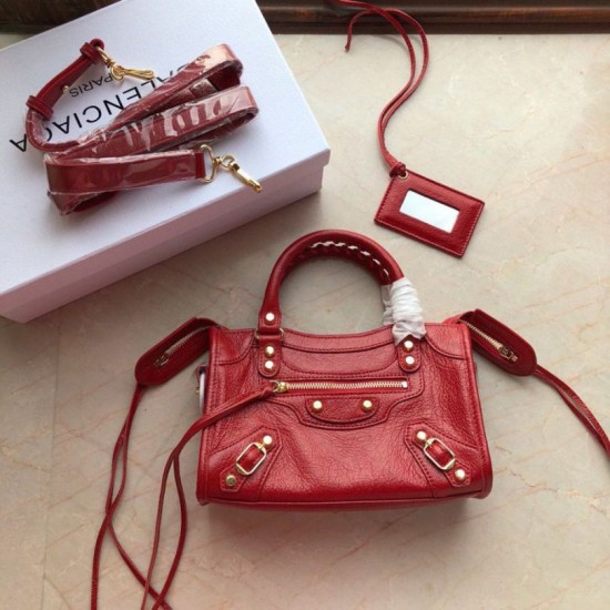 Replica Balenciaga 295S Classic Mini City Gold Red Replica Balenciaga 295S Classic Mini City Gold Red