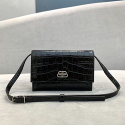 Balenciaga Sharp XS Marsupio vitello lucida goffrata coccodrillo