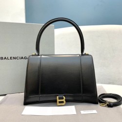 Borsa a tracolla media Clessidra Balenciaga nera