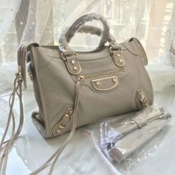 Borsa agnello City Edge classica metallizzata Balenciaga