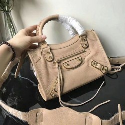 Borsa Balenciaga Classic Metallic Edge City agnello Albicocca