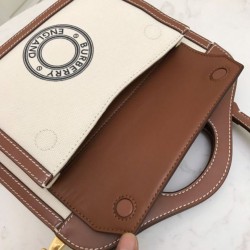 Borsa logo Burberry tasca in tela con marrone