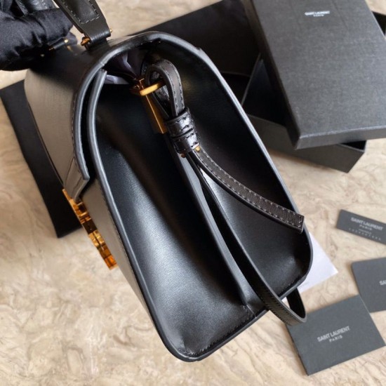 Replica Borsa media Cassandra YSL Saint Laurent nera Replica Borsa media Cassandra YSL Saint Laurent nera