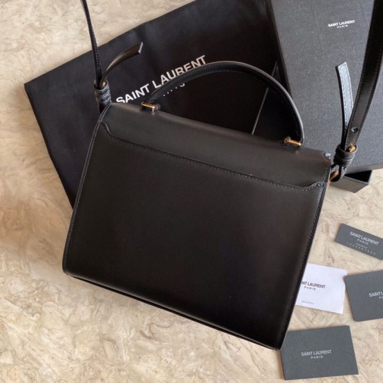 Replica Borsa media Cassandra YSL Saint Laurent nera Replica Borsa media Cassandra YSL Saint Laurent nera
