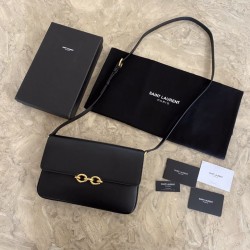 Borsa a tracolla YSL Saint Laurent Le Maillon nera