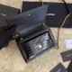 Replica Borsa YSL piccola in coccodrillo nero oro