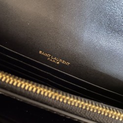 Borsa YSL piccola in coccodrillo nero oro