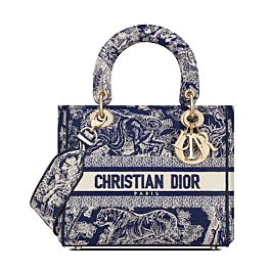 Replica Borsa Christian Dior Medium Lady D-Lite blu scuro Replica Borsa Christian Dior Medium Lady D-Lite blu scuro