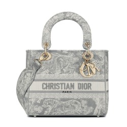 Borsa Christian Dior Medium Lady D-Lite grigia
