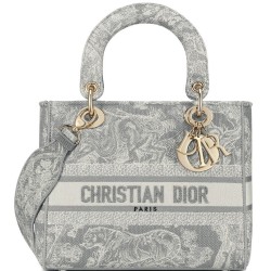 Borsa Christian Dior Medium Lady D-Lite grigia