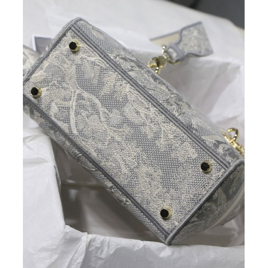 Replica Borsa Christian Dior Medium Lady D-Lite grigia Replica Borsa Christian Dior Medium Lady D-Lite grigia