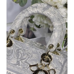 Borsa Christian Dior Medium Lady D-Lite grigia