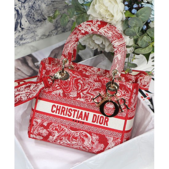 Replica Borsa Christian Dior Medium Lady D-Lite Rossa Replica Borsa Christian Dior Medium Lady D-Lite Rossa
