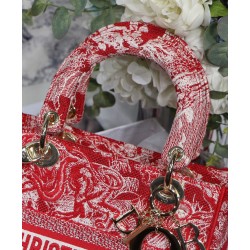 Borsa Christian Dior Medium Lady D-Lite Rossa