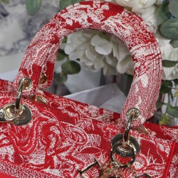 Borsa Christian Dior Medium Lady D-Lite Rossa