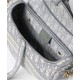 Replica Borsa Christian Dior Saddle Original Oblique in tela ricamata grigia