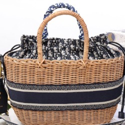 Christian Dior Borsa Basket Vimini Albicocca