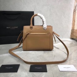 Borsa tote piccola in pelle liscia YSL Saint Laurent East Side 554116 Marrone