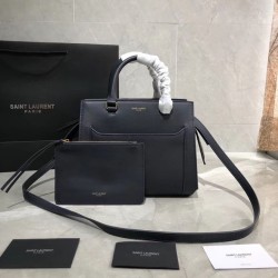 Borsa tote YSL Saint Laurent East Side piccola in pelle liscia 554116 Blu navy