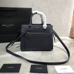 Borsa tote YSL Saint Laurent East Side piccola in pelle liscia 554116 Blu navy