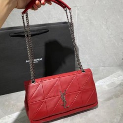 YSL Saint Laurent Jamie Medium Carre Rive Gauche Flap Bag Rossa