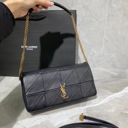 Borsa YSL Saint Laurent Jamie Medium Carre Rive Gauche Flap nera