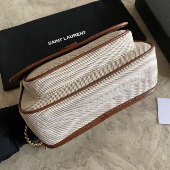 Replica Borsa media in lino YSL Saint Laurent Niki marrone Replica Borsa media in lino YSL Saint Laurent Niki marrone