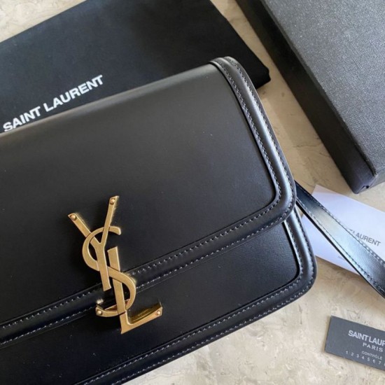 Replica Borsa YSL Saint Laurent Solferino media con monogramma nera Replica Borsa YSL Saint Laurent Solferino media con monogramma nera