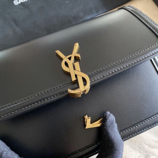 Replica Borsa YSL Saint Laurent Solferino media con monogramma nera Replica Borsa YSL Saint Laurent Solferino media con monogramma nera