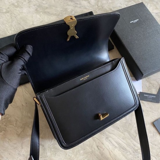 Replica Borsa YSL Saint Laurent Solferino media con monogramma nera Replica Borsa YSL Saint Laurent Solferino media con monogramma nera