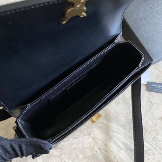 Replica Borsa YSL Saint Laurent Solferino media con monogramma nera Replica Borsa YSL Saint Laurent Solferino media con monogramma nera