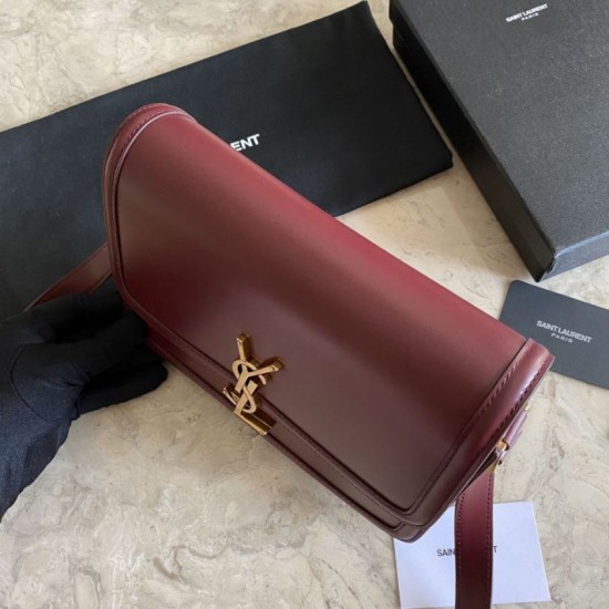 Replica YSL Saint Laurent Solferino Medium Monogram Satchel Bag Claret