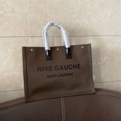 YSL Saint Laurent Rive Gauche Tote Bag Caffè
