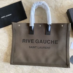YSL Saint Laurent Rive Gauche Tote Bag Caffè